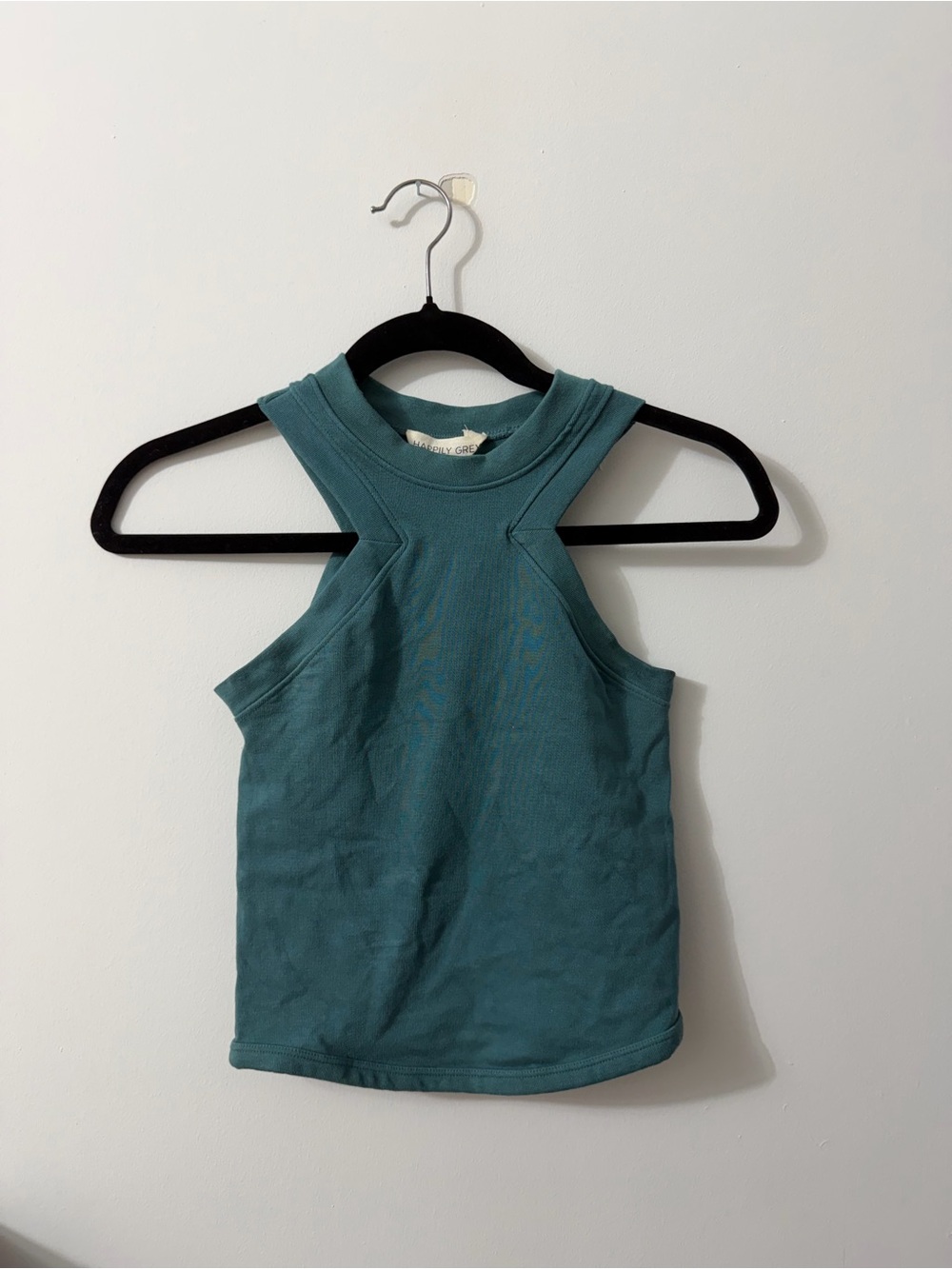 Women’s High-Neck Racerback Tank Top in Teal